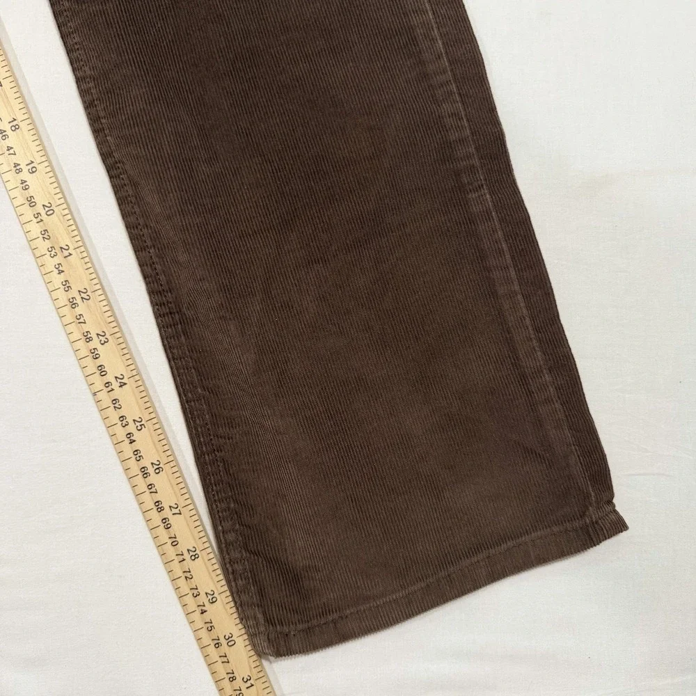 Levis 514 Mens 33x30 Brown Corduroy Pants Slim Straight Stretch White Tab Cords